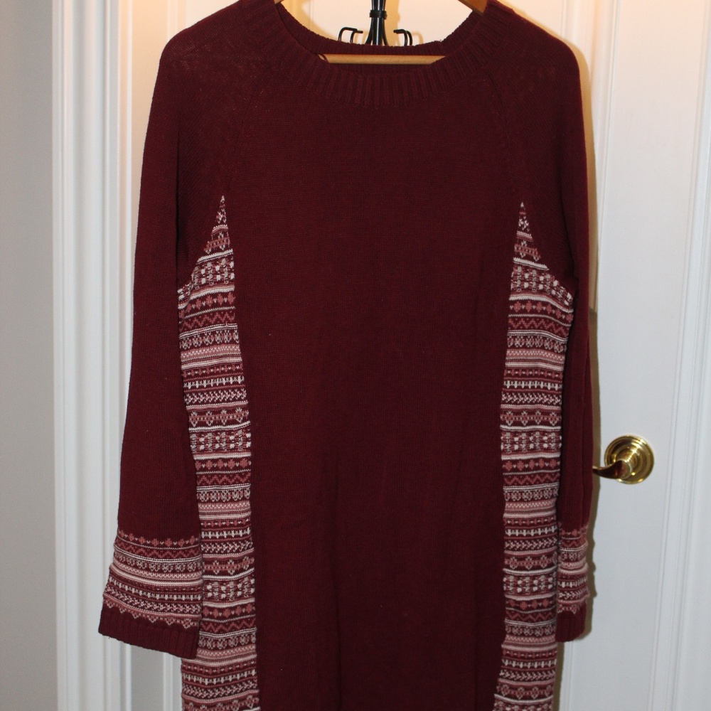 Maroon Long Holiday Sweater